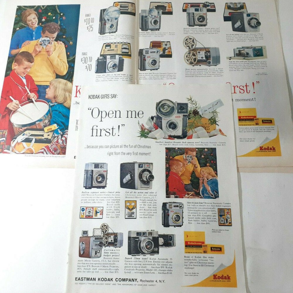 1960 Vintage Kodak Camera Open me First Christmas